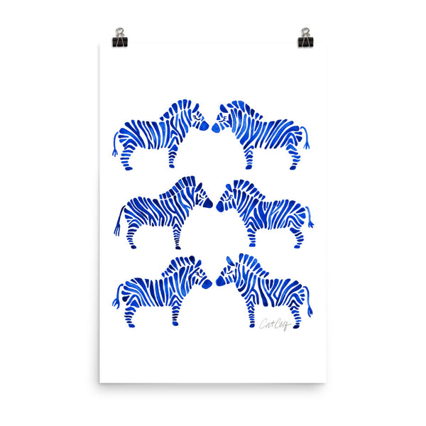 Zebra Collection – Navy Palette • Art Print