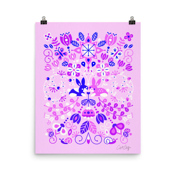Bunny Lovers – Indigo Palette • Art Print