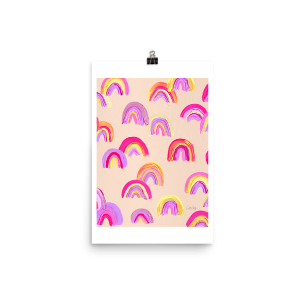 Abstract Rainbow Arcs - Pink