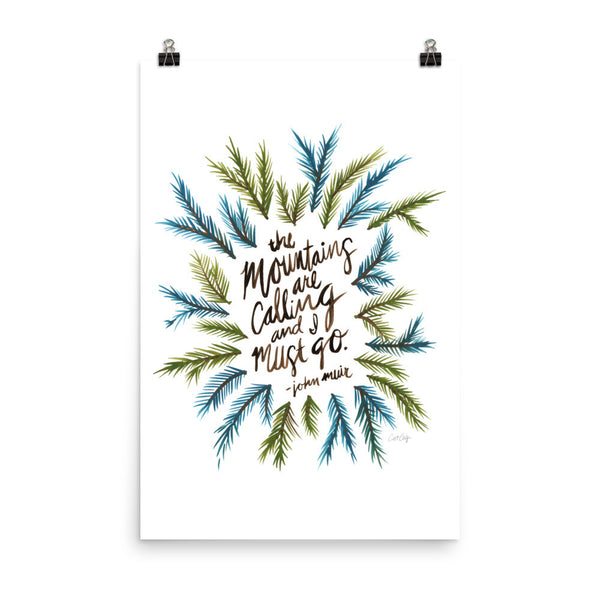 Mountains are Calling – Green Palette • Art Print