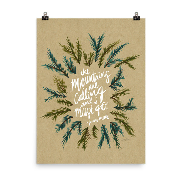 Mountains are Calling – Kraft Palette • Art Print