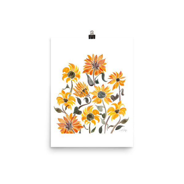 Sunflower Watercolor – Yellow Palette • Art Print