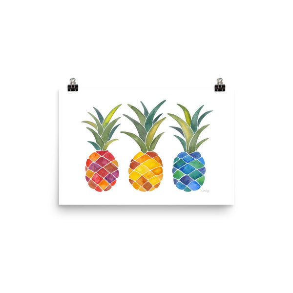 Rainbow Pineapples • Art Print
