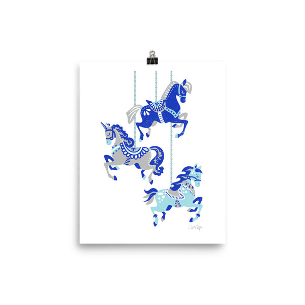 Carousel Horses - Blue Grey
