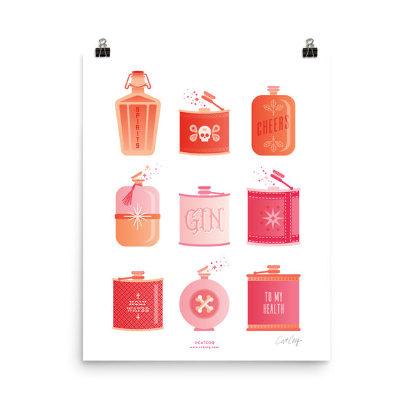 Flask Collection – Peachy Pink Palette • Art Print