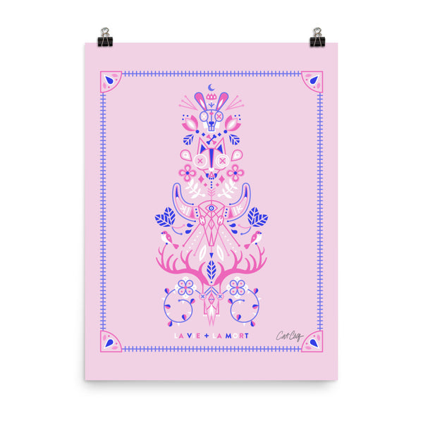 La Vie & La Mort – Pink & Periwinkle Palette • Art Print