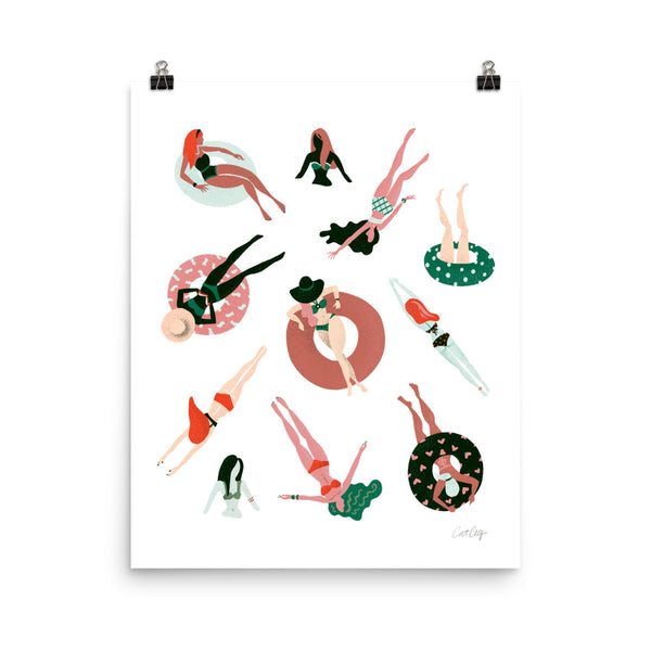 Swimming Ladies - White