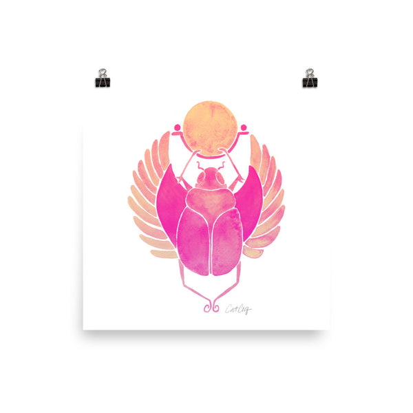 Egyptian Scarab – Pink Palette • Art Print