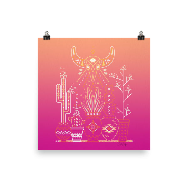 Santa Fe Garden – Magenta Palette  •  Art Print