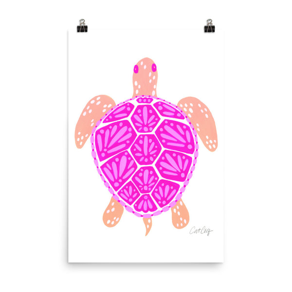 Sea Turtle – Pink Palette  •  Art Print