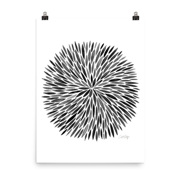 Watercolor Burst – Black Palette • Art Print