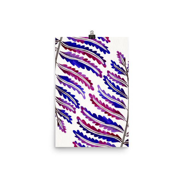 Fern Leaf – Indigo Pattern • Art Print