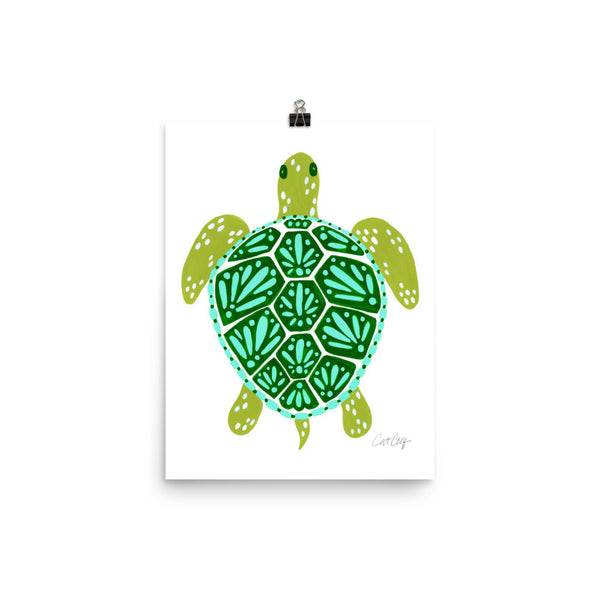 Sea Turtle – Green Palette  •  Art Print