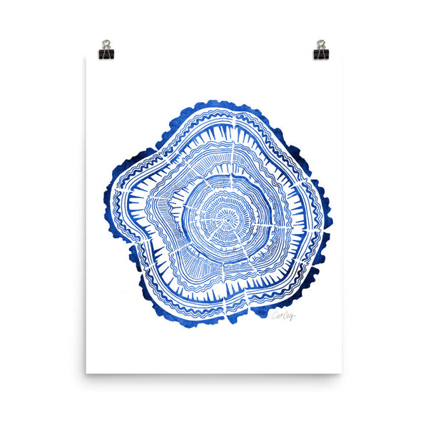 Tree Rings – Navy Palette • Art Print