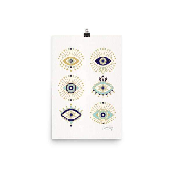 Evil Eyes – White Background • Art Print