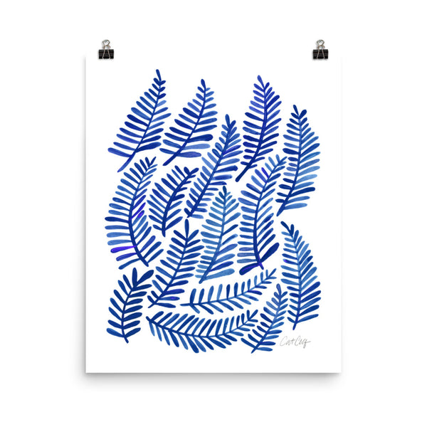 Fronds – Navy Palette • Art Print