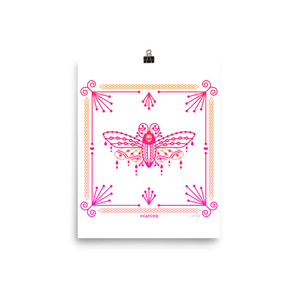 Death's Head Hawkmoth – Pink Ombré Palette • Art Print