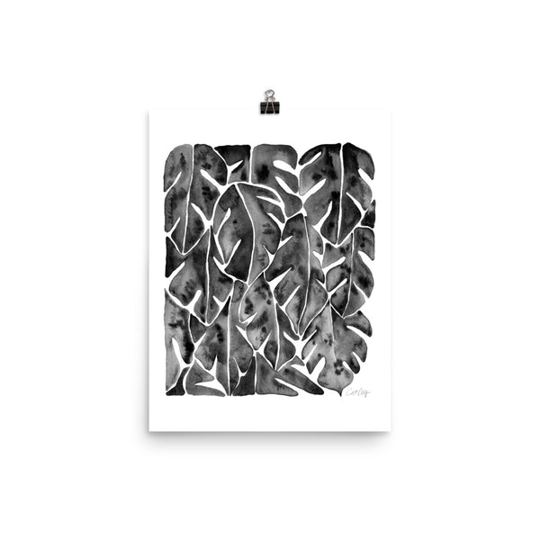 Split Leaf Philodendron – Black Palette • Art Print