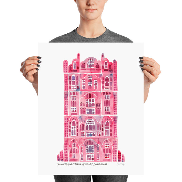 Hawa Mahal – Pink Palace of Jaipur, India • Art Print
