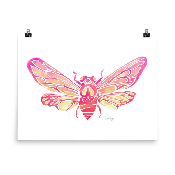 Summer Cicada – Pink Palette • Art Print
