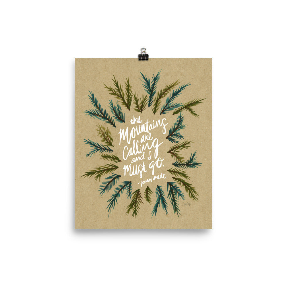 Mountains are Calling – Kraft Palette • Art Print