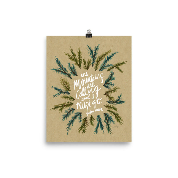 Mountains are Calling – Kraft Palette • Art Print