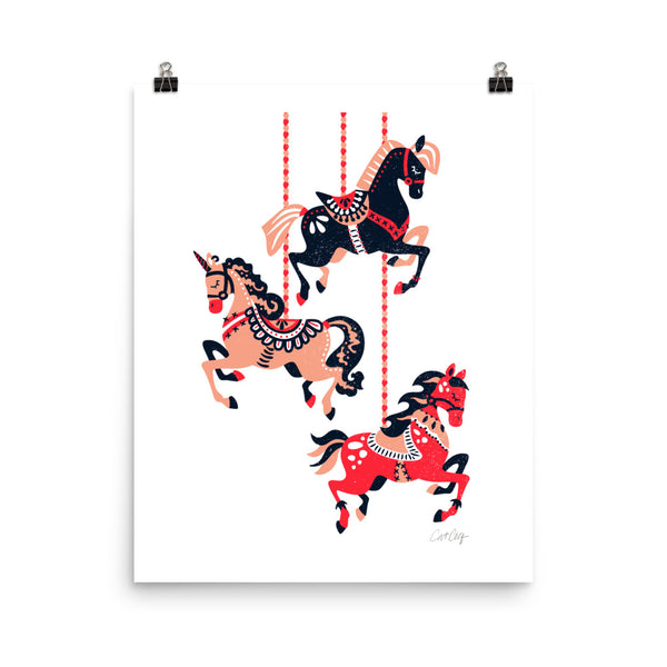Carousel Horses - Red Black