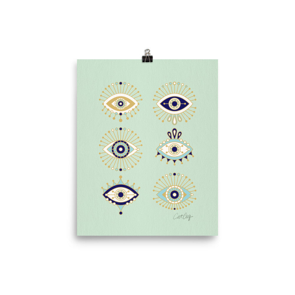 Evil Eyes – Mint Palette • Art Print