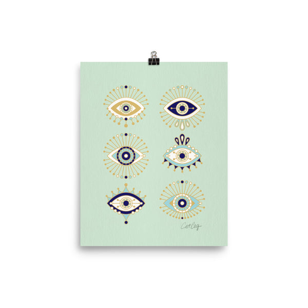 Evil Eyes – Mint Palette • Art Print