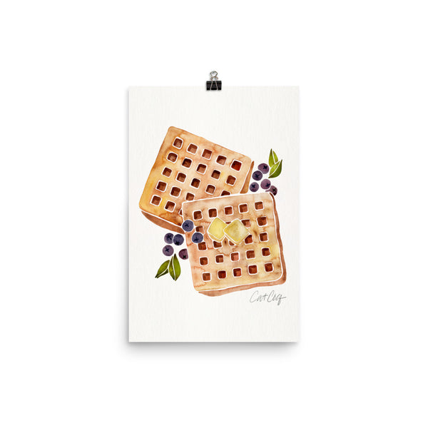 Blueberry Breakfast Waffles • Art Print