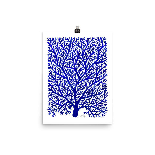 Fan Coral – Navy Palette • Art Print