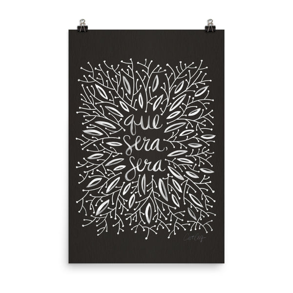 Whatever Will Be, Will Be – Illustrated White Ink on Black • Art Print