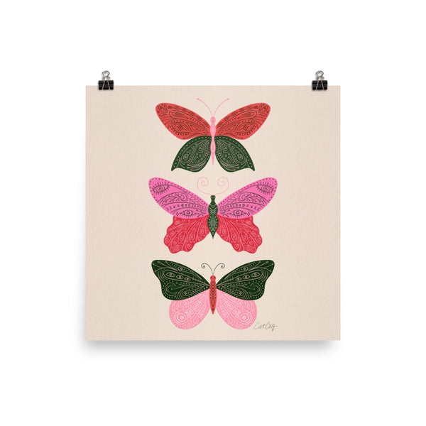Tattooed Butterflies – Pink & Green