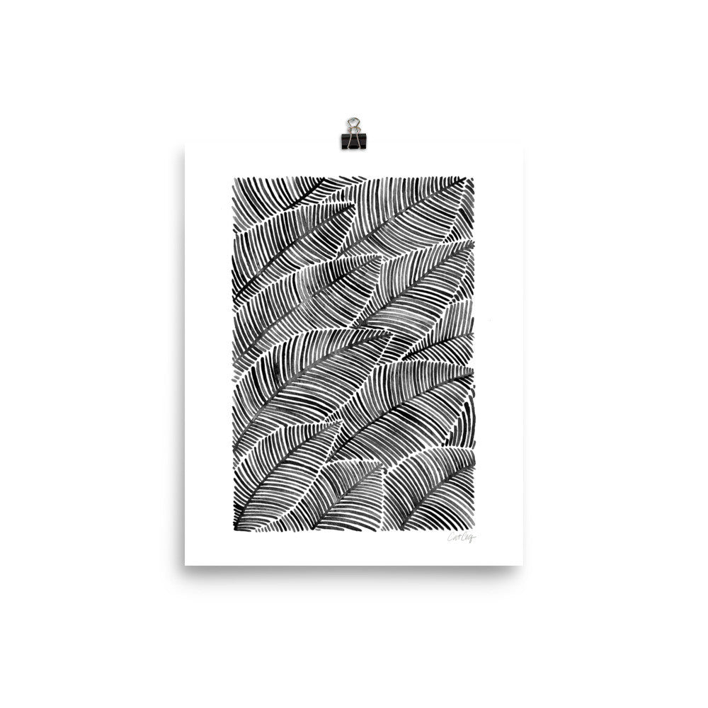 Tropical Leaves – Black Palette  •  Art Print