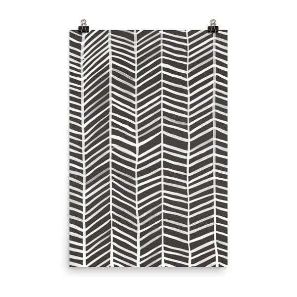 Herringbone – Black Palette • Art Print