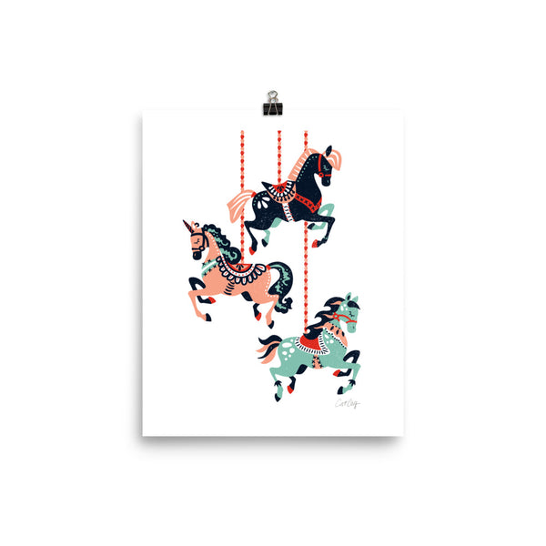 Carousel Horses - Mint Blush