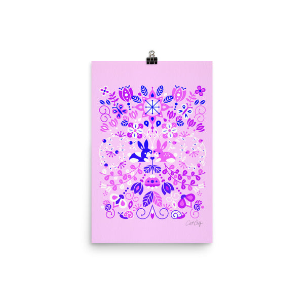 Bunny Lovers – Indigo Palette • Art Print