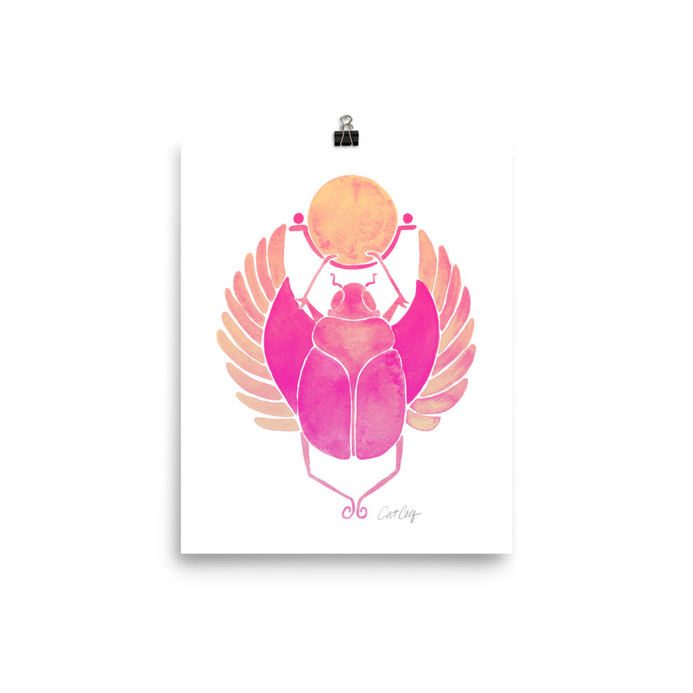 Egyptian Scarab – Pink Palette • Art Print