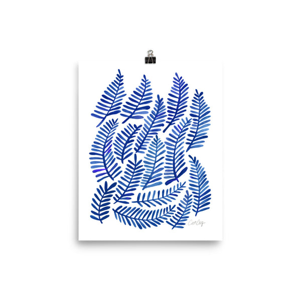 Fronds – Navy Palette • Art Print