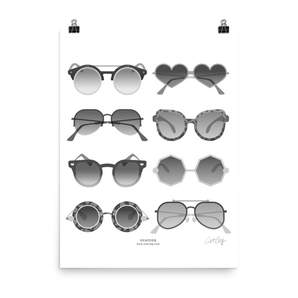 Sunglasses Collection – Black Palette • Art Print