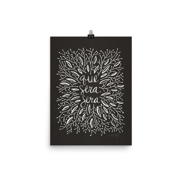 Whatever Will Be, Will Be – Illustrated White Ink on Black • Art Print