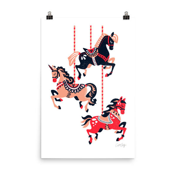 Carousel Horses - Red Black