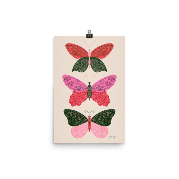Tattooed Butterflies – Pink & Green