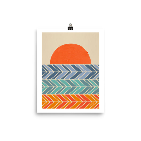 Retro Sunset - Blue Orange