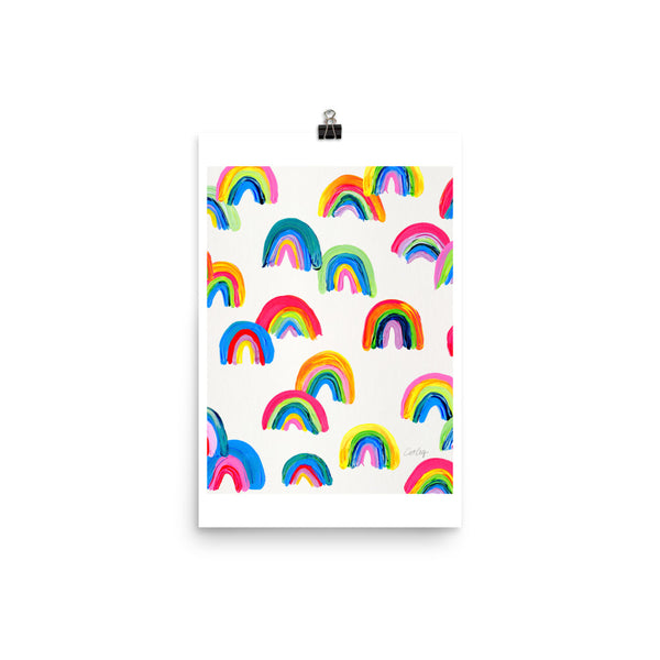Abstract Rainbow Arcs - White