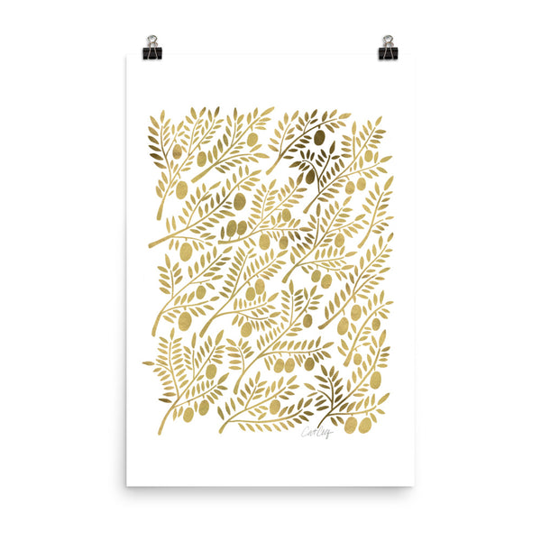 Olive Branches – Gold Palette • Art Print
