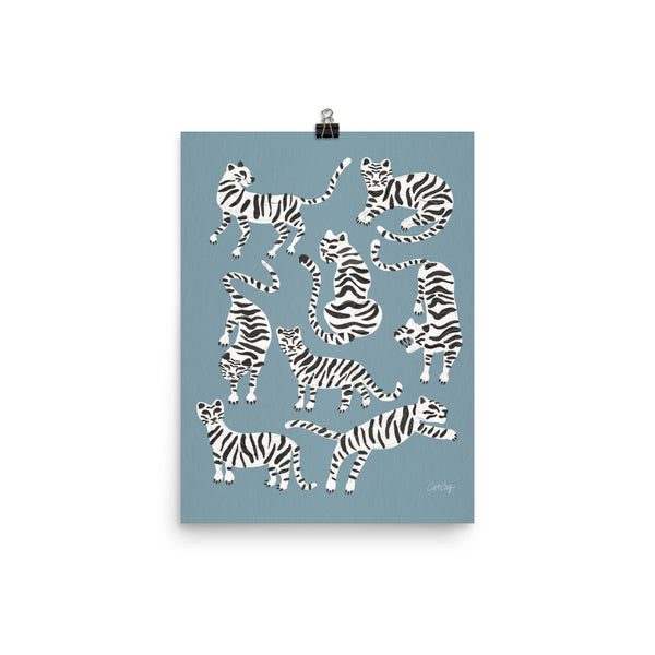 Tiger Collection - White on Blue