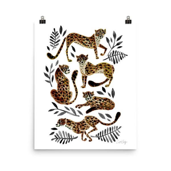 Cheetah Collection – Mocha & Black Palette • Art Print
