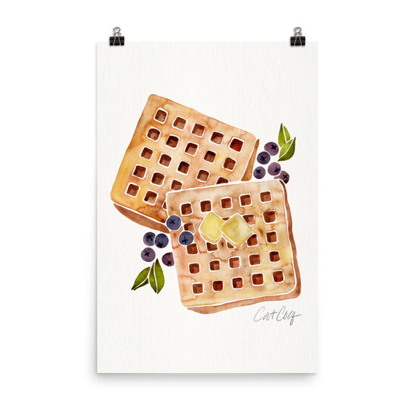 Blueberry Breakfast Waffles • Art Print