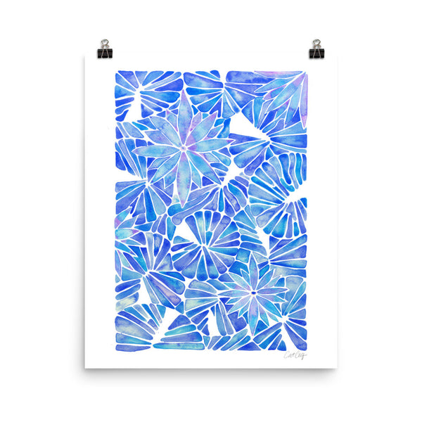 Water Lilies – Blue Palette  •  Art Print